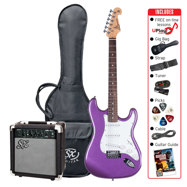 SX SE1SKMP Electric Guitar Pack Metallic Purple