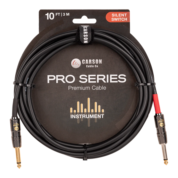 Carson Pro Series Silent Switch Instrument Cable, Black