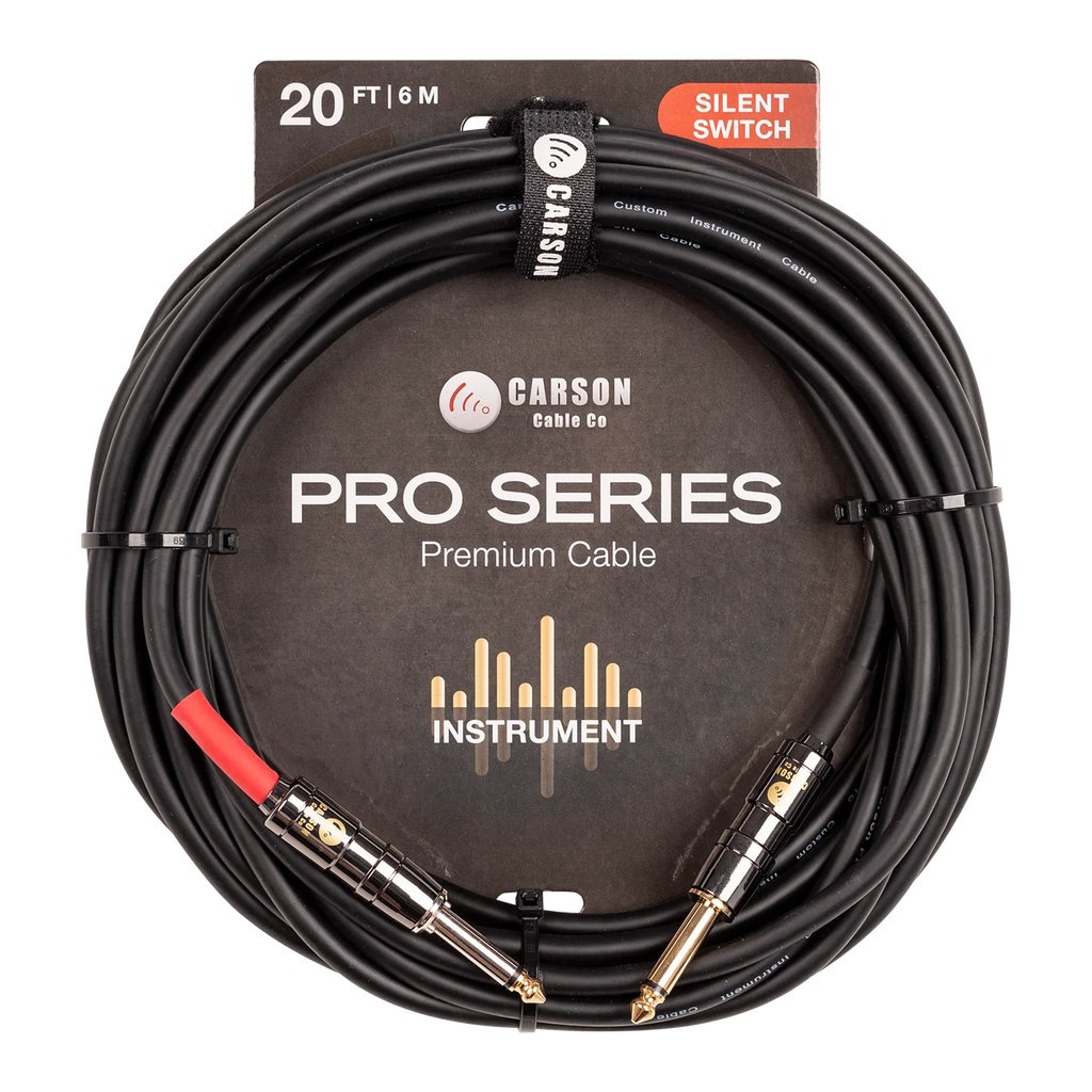 Carson Pro Series Silent Switch Instrument Cable, Black