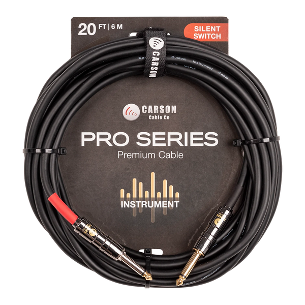 Carson Pro Series Silent Switch Instrument Cable, Black