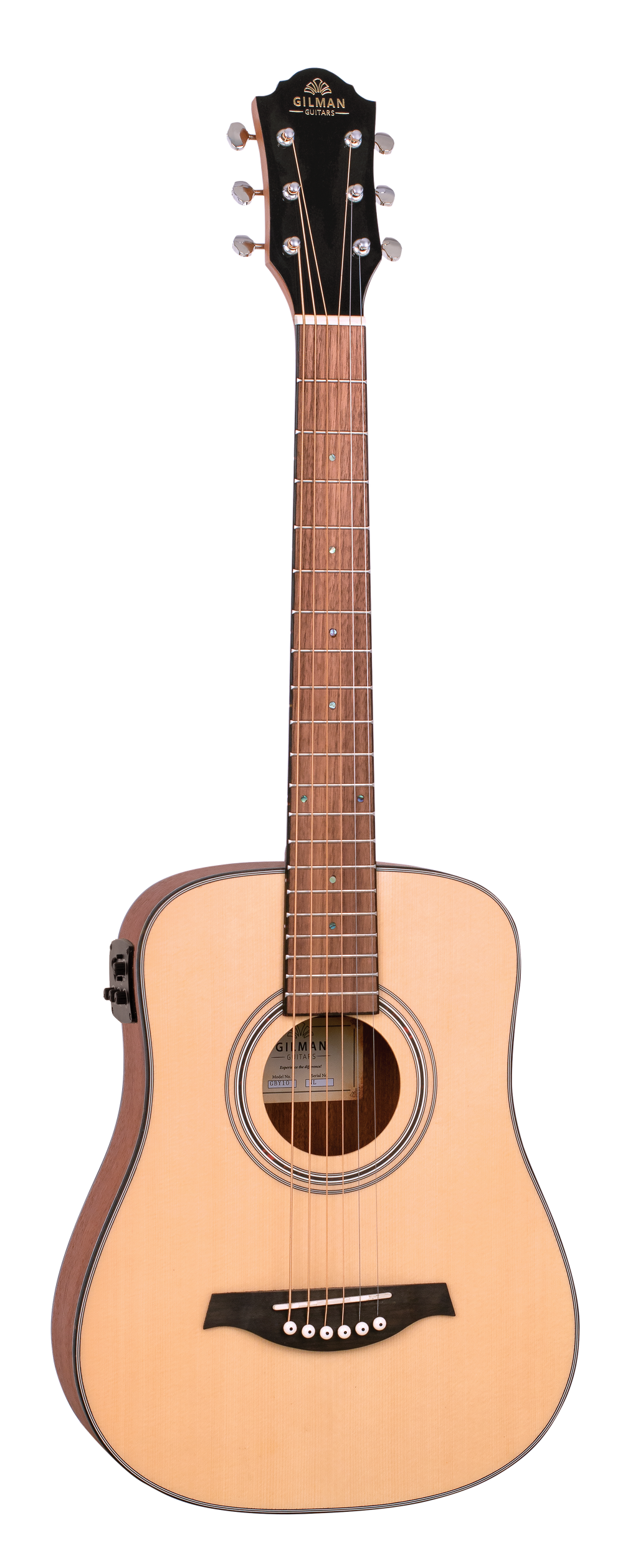 Gilman Mini Dreadnought Traveller electric/acoustic Guitar. (GBY10E)