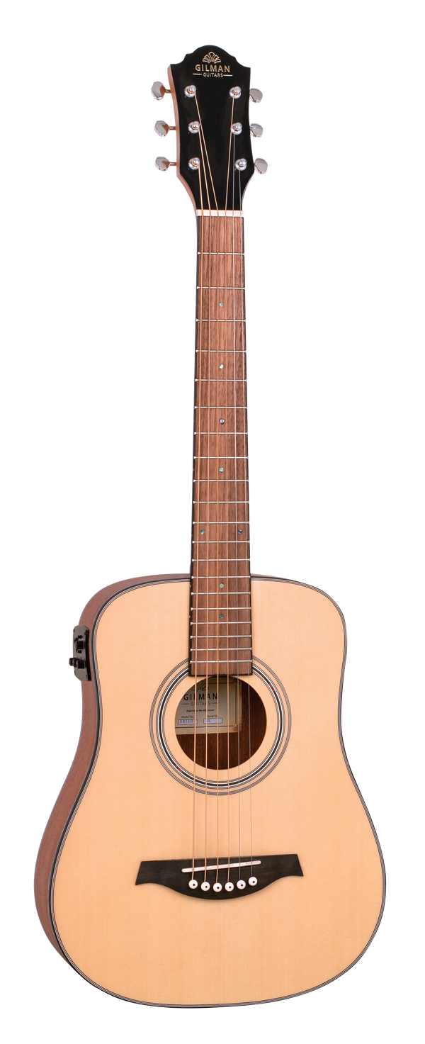 Gilman Mini Dreadnought Traveller electric/acoustic Guitar. (GBY10E)