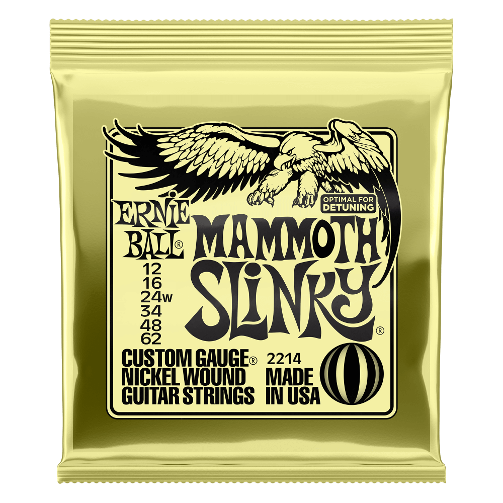 Ernie Ball Mammoth Slinky Nickel Wound Electric Guitar Strings with wound G 12-62. Inc FREE SHIPPING