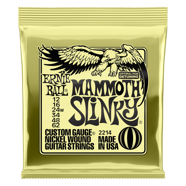 Ernie Ball Mammoth Slinky Nickel Wound Electric Guitar Strings with wound G 12-62. Inc FREE SHIPPING