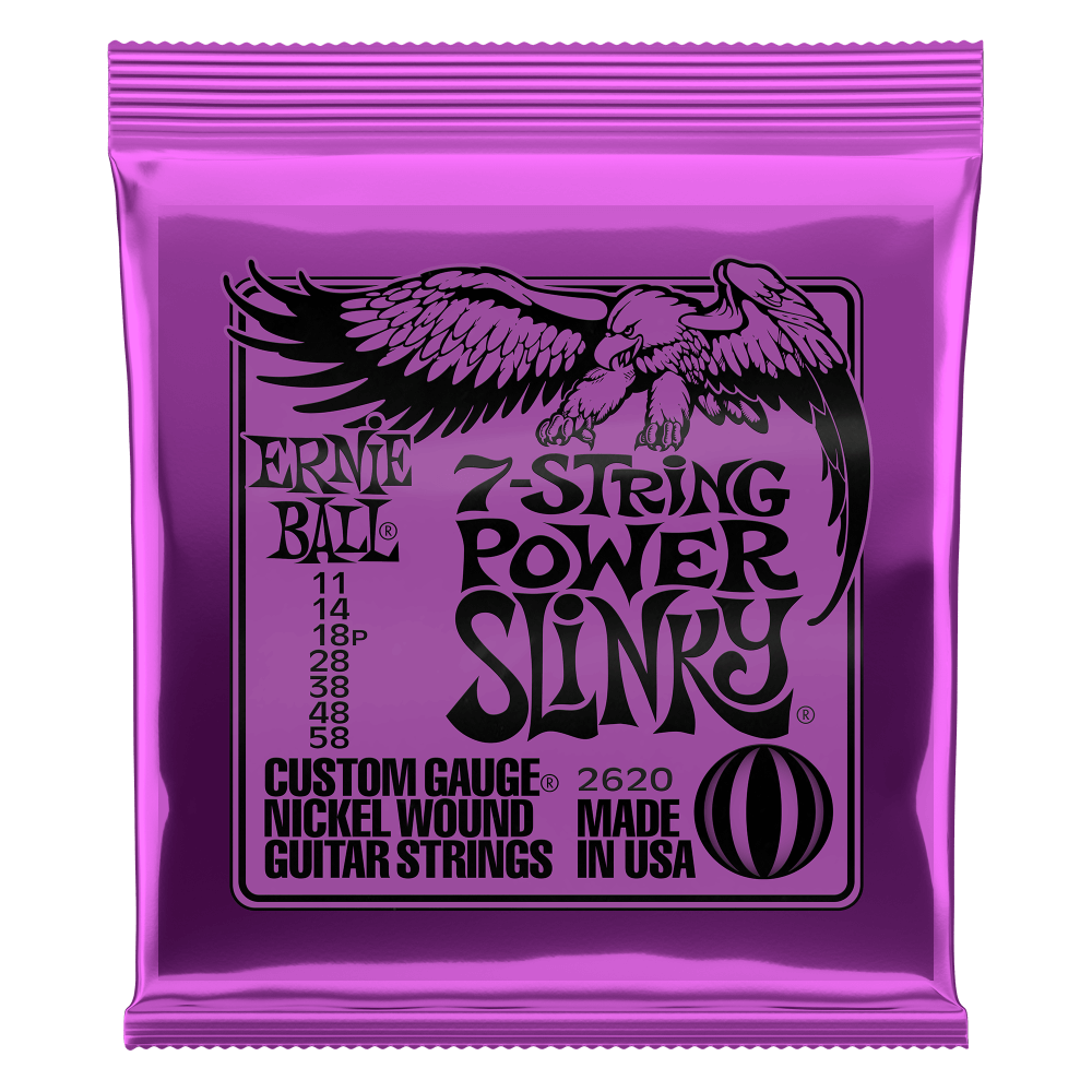 Ernie Ball Slinky 7 String Power Slinky Electric Guitar Strings .011-.058- Inc FREE SHIPPING