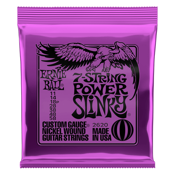 Ernie Ball Slinky 7 String Power Slinky Electric Guitar Strings .011-.058- Inc FREE SHIPPING