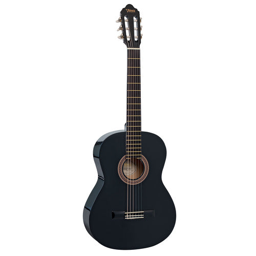 Valencia 100 Series 4/4 Nylon String Classical Acoustic Guitar - Black