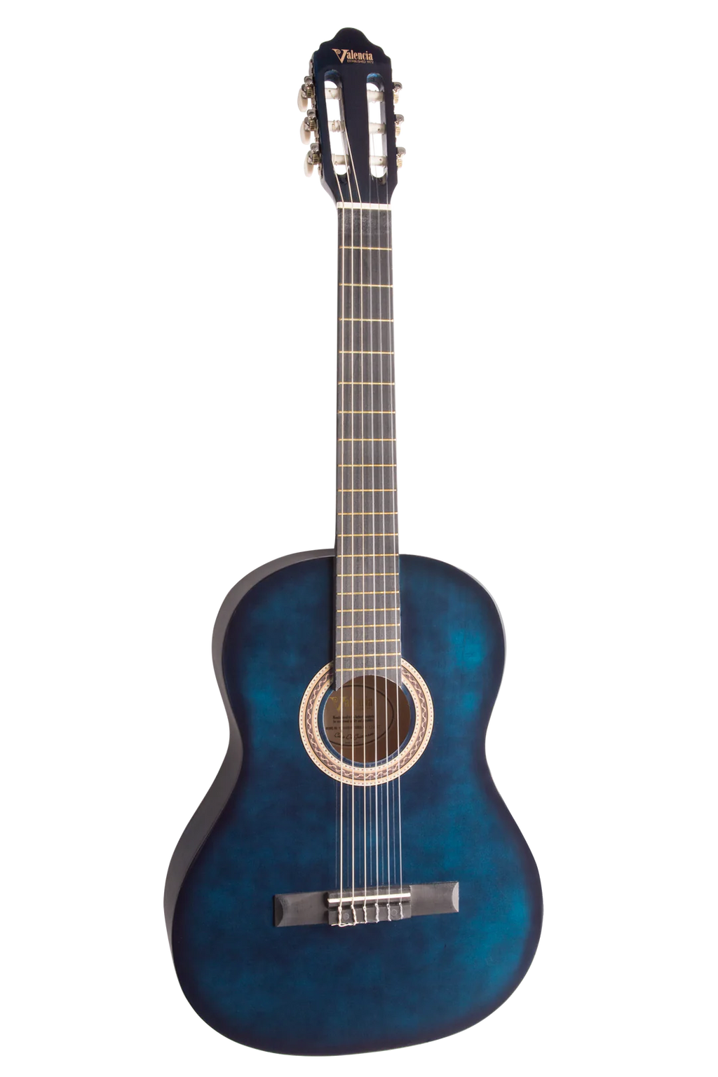 Valencia 100 Series 4/4 Nylon String Classical Acoustic Guitar - Blue