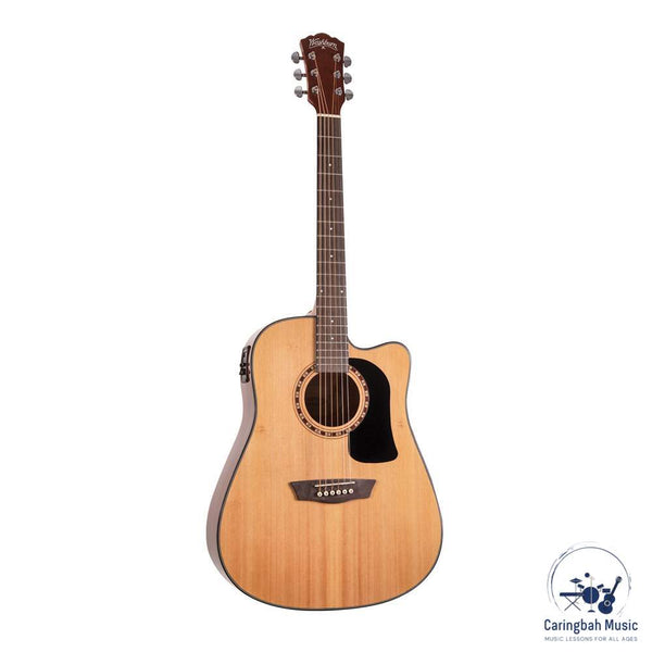 Washburn AD5CEPACK Acoustic Guitar Pack Apprentice, Natural Dreadnought w/ Cutaway &amp; EQ