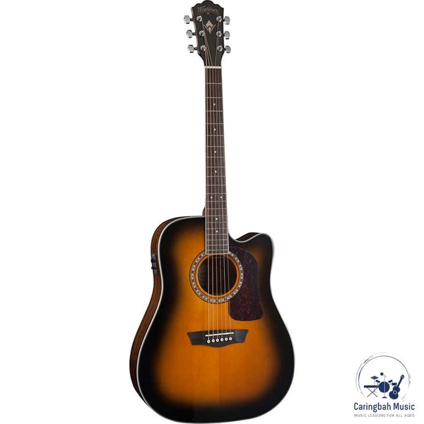 Washburn AD5CETSBPACK Acoustic Guitar Pack Apprentice, Sunburst Dreadnought w/ Cutaway &amp; EQ